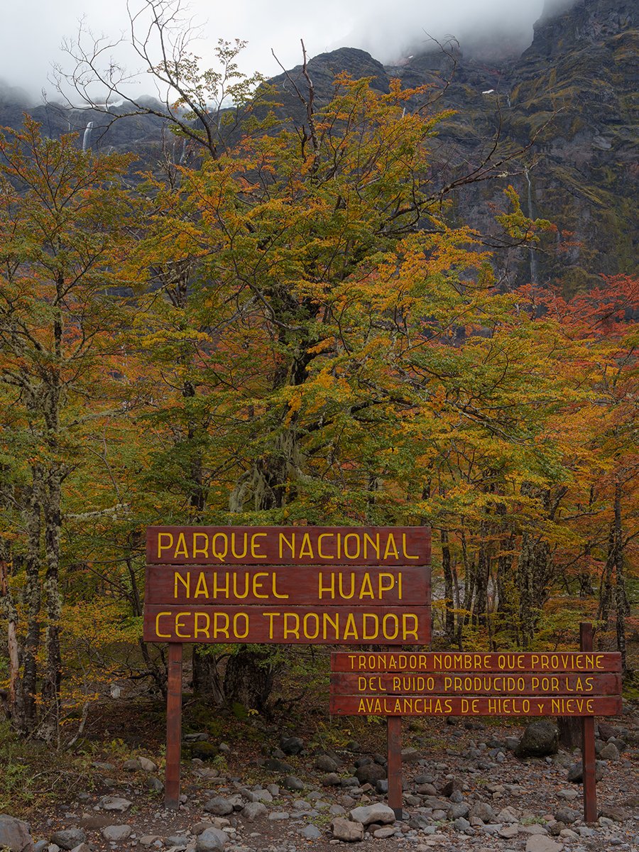 Photographie d'un panneau Nahuel Huapi en Patagonie