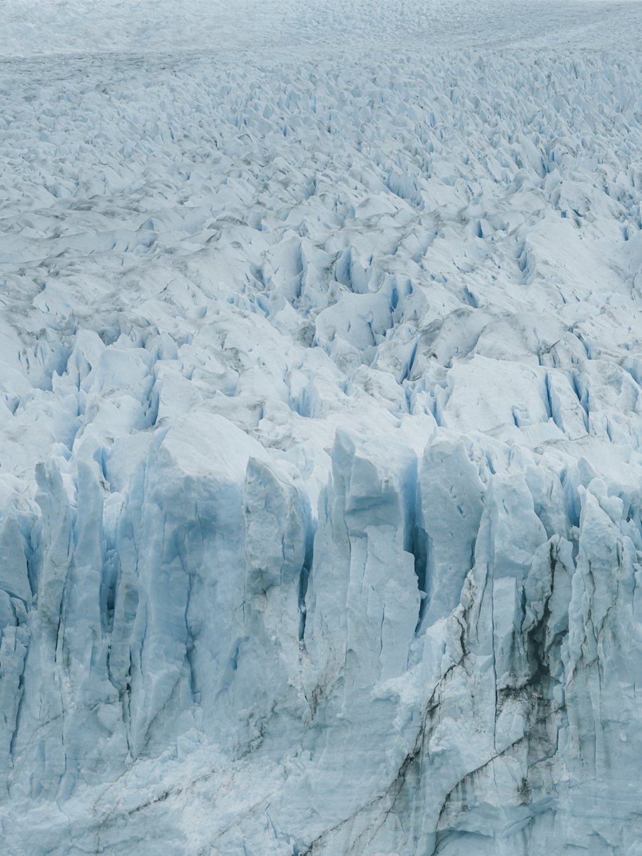 Photographie zoomée du Perito Moreno en Patagonie