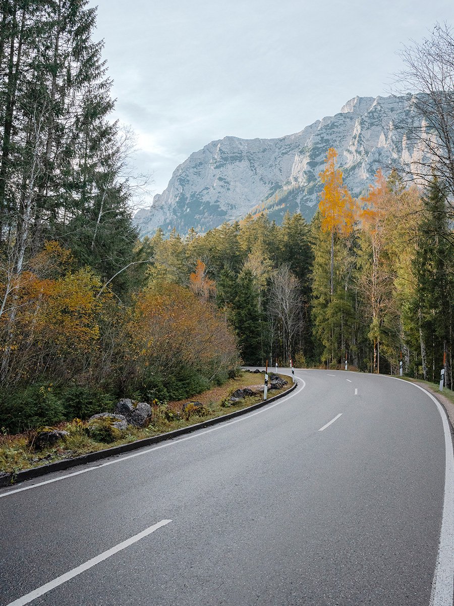 Photographie d'une route en Bavière