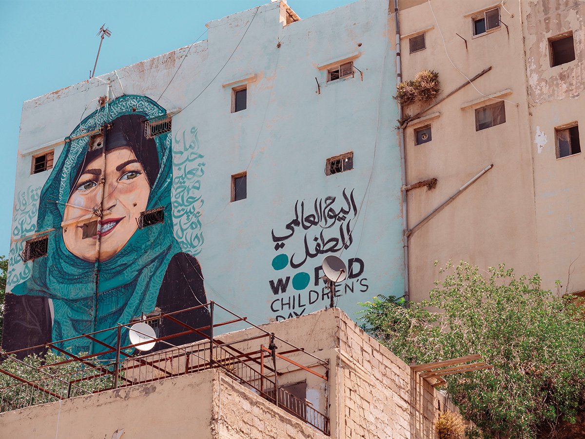 Photographie de street art dans le ville de Amman en Jordanie